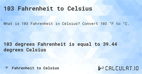 103 Fahrenheit To Celsius