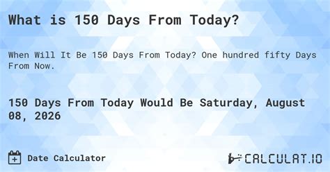 150 Days From Today