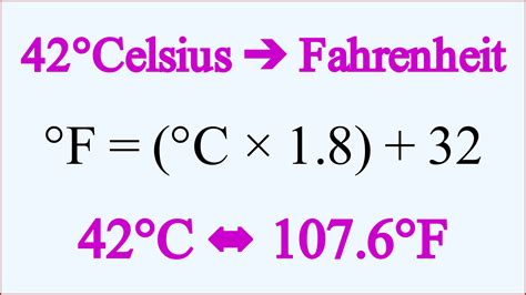 42 Degrees Celsius To Fahrenheit