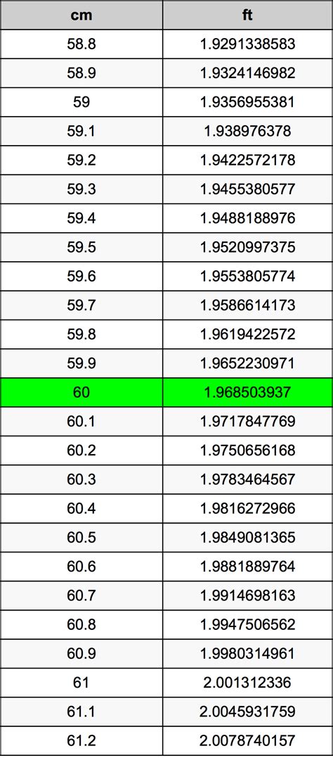 60 Cm In Feet