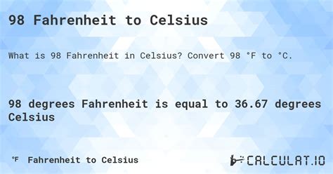 98 F To Celsius