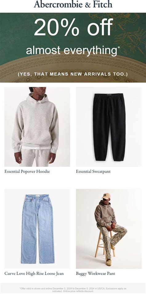 Save Big: Exclusive Abercrombie Promo Code for 20 Off Your Purchase