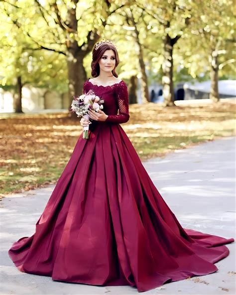Burgundy Wedding Dress