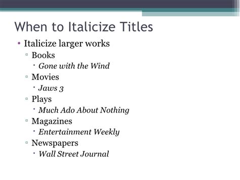 Do You Italicize Film Titles