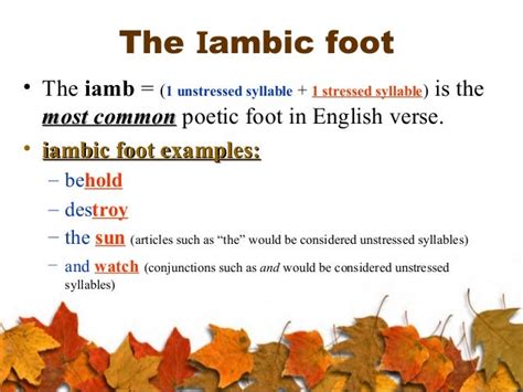 Example Of Iambic Foot