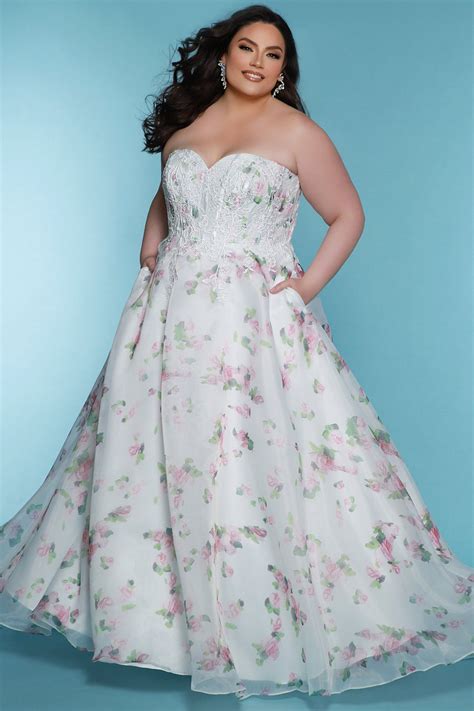 Floral Wedding Dress Plus Size
