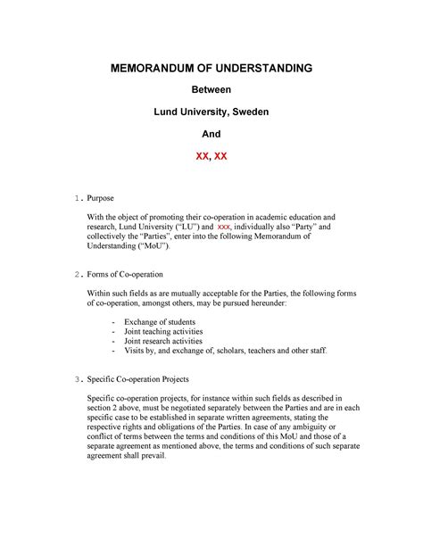 Forms Of Memorandum