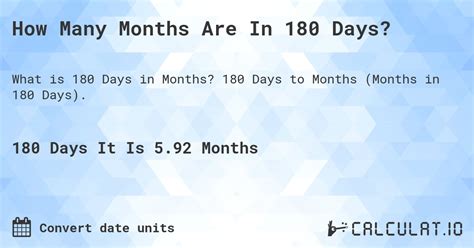 How Long Is 180 Days