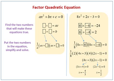 How To Factor A Quadratic Equation