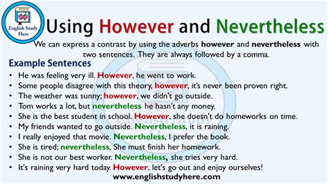 How To Use However In A Sentence