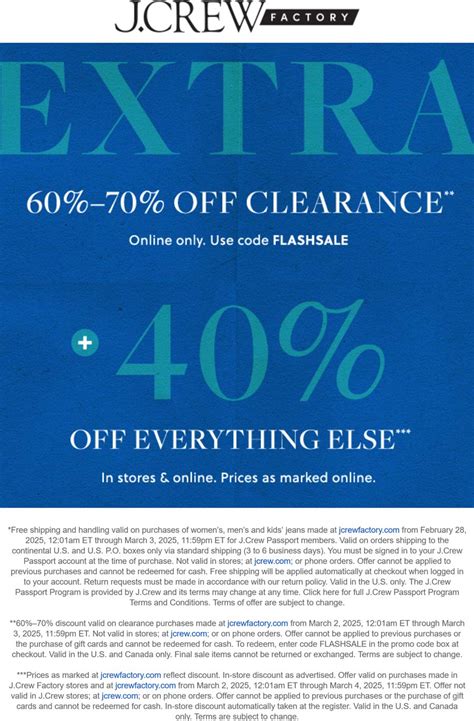 Best J Crew Factory Promo Code: Save Big on Your Next Order!