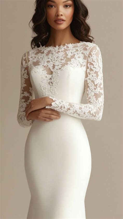 Long Sleeve Sheath Wedding Dress