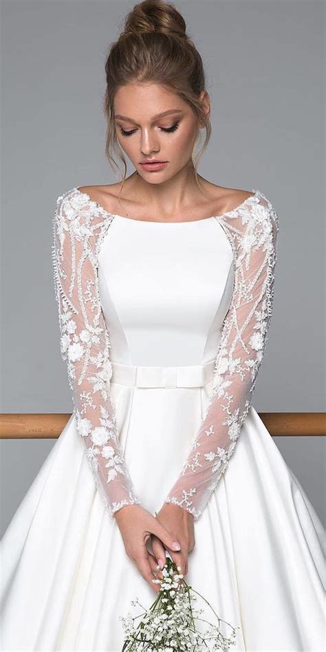 Simple Bridal Gowns With Sleeves