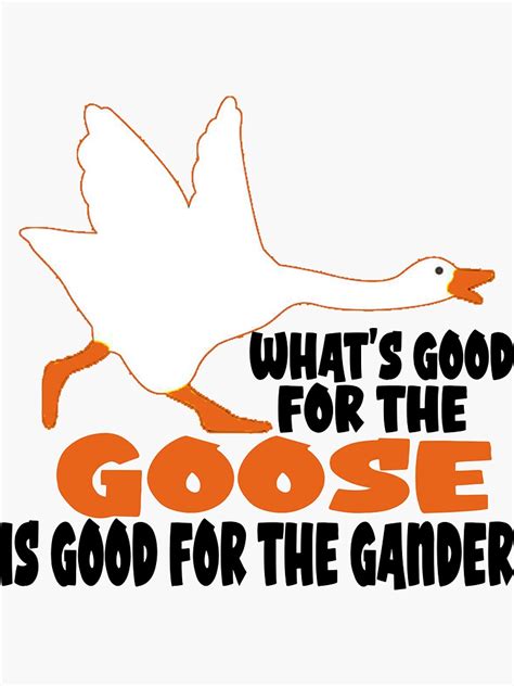What's Good For The Gander Is Good For The Goose